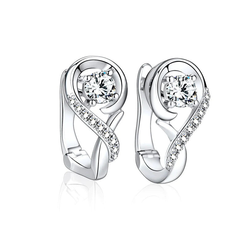 Korean Fashion Classic Silver Elegant Womens Musical Note Earrings Jewelry