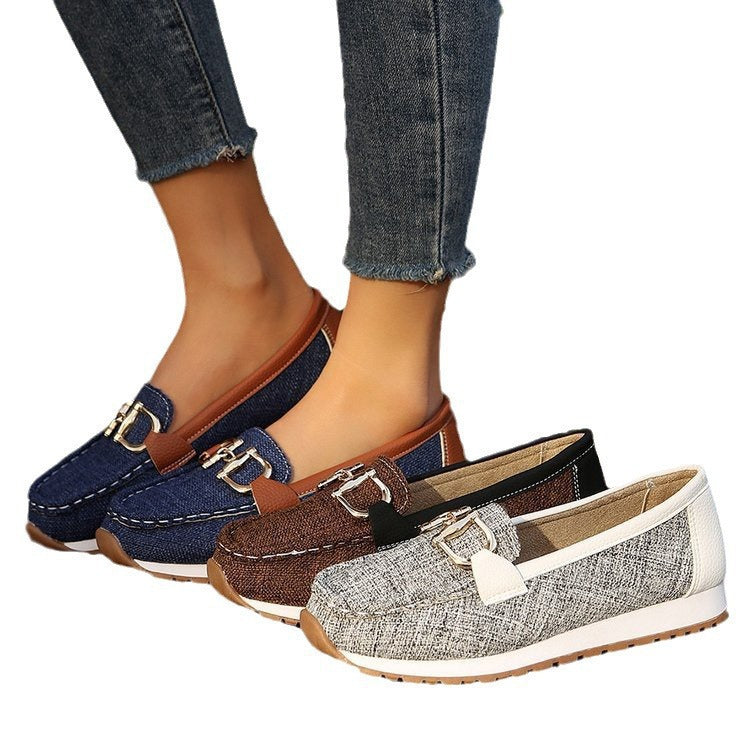 Spring New Arrival Plus-Size Chain-Buckle Slingback Womens Shoes