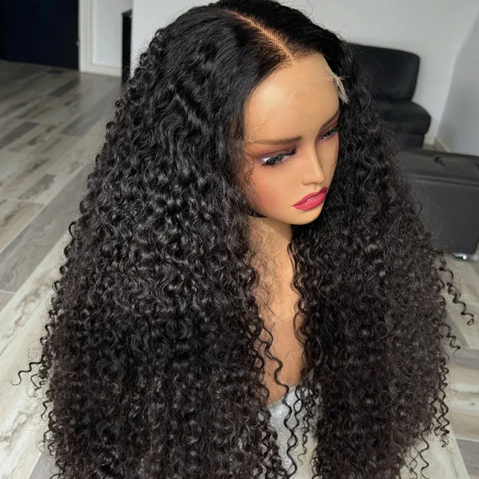 Human Hair 13x6 HD Kinky Curly Lace Frontal Wigs Deep Curls Brazilian 13X4 Closure Wear And Go Wigs Isee Glueless Ready To Wear