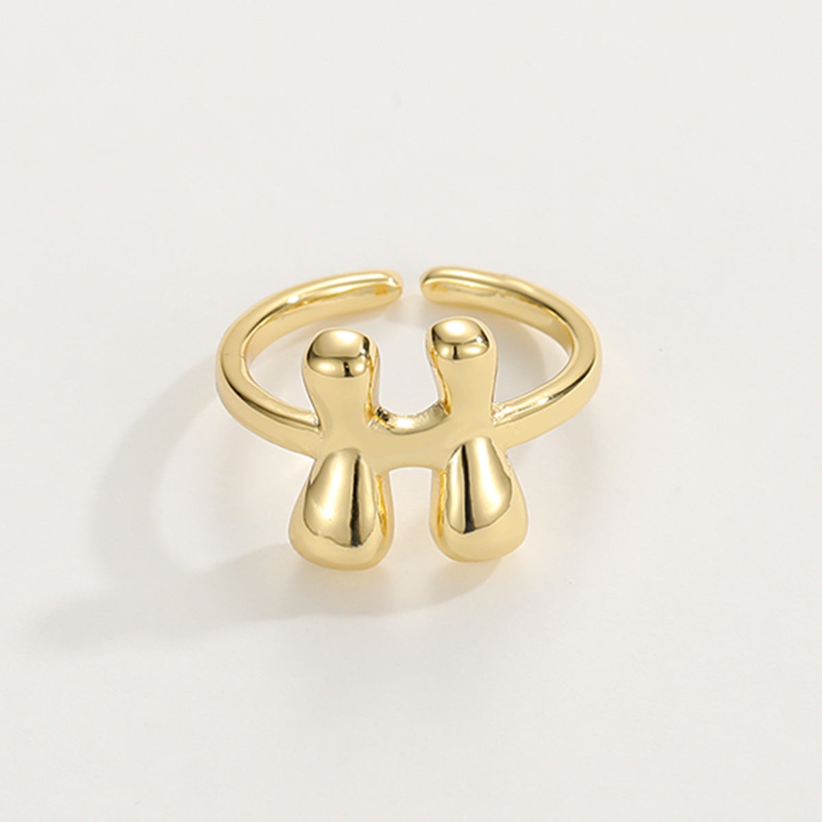 Adjustable English Letter Ring With Adjustable Opening