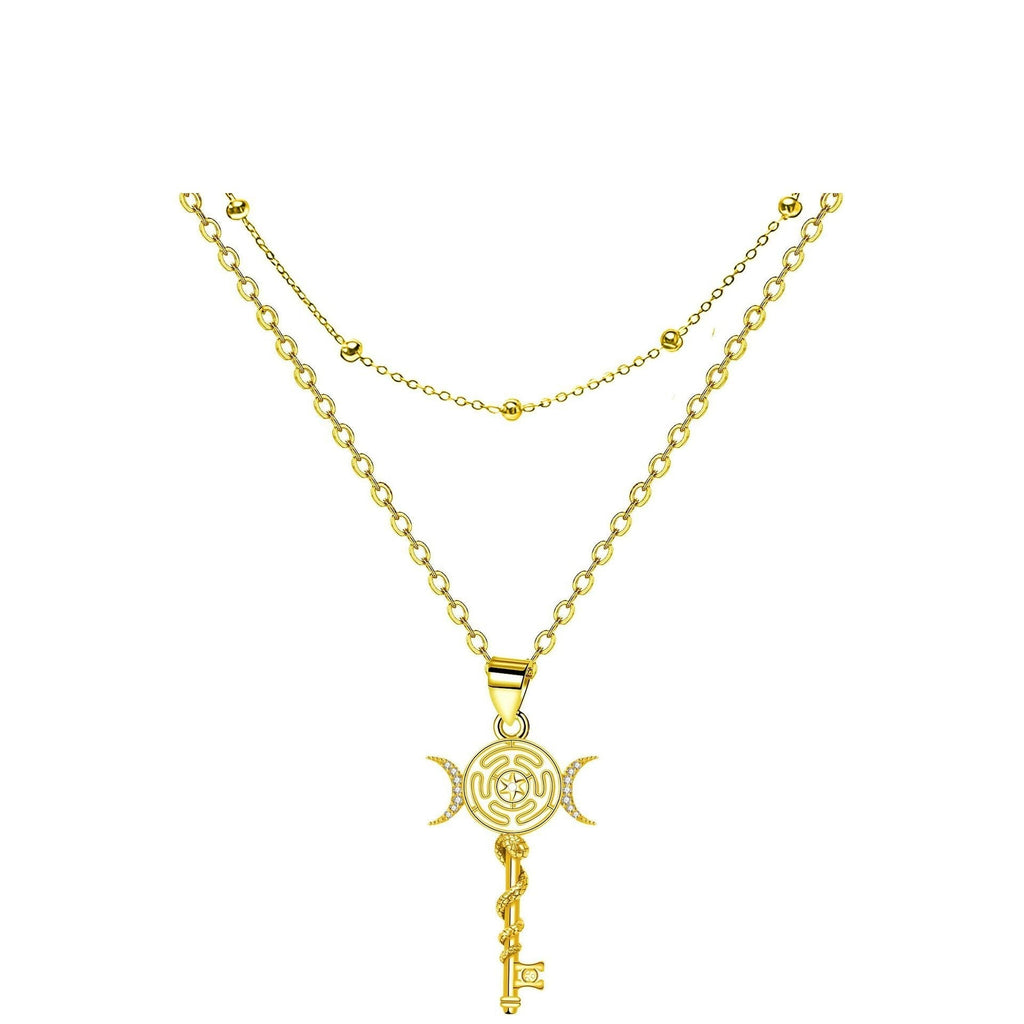 Serpentine Key Double Layered Necklace