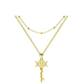 Serpentine Key Double Layered Necklace